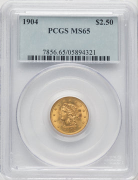 1904 $2.50 Liberty Quarter Eagle PCGS MS65 (770700003)