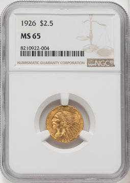 1926 $2.50 Indian Quarter Eagle NGC MS65 (506046006)