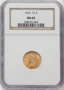 1926 $2.50 Indian Quarter Eagle NGC MS65 (506562003)