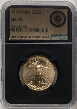 2018 $25 Half-Ounce Gold Eagle NGC MS70 (770774019)