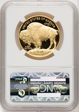 2014-W $50 One-Ounce Gold Buffalo First Strike ER Blue NGC PF70