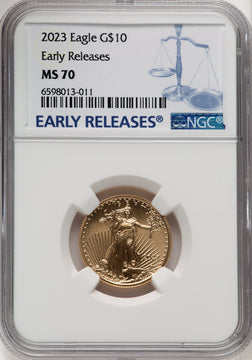 2023 Gold Eagle 1/4 oz ER Blue NGC MS70
