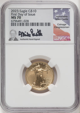 2023 Gold Eagle 1/4 oz FDI Mike Castle NGC MS70