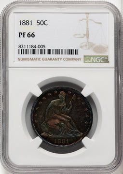 1881 50C Proof Seated Half Dollar NGC PR66