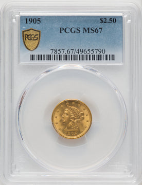 1905 $2.50 Liberty Quarter Eagle PCGS MS67 (769299006)