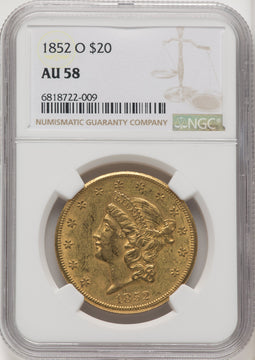 1852-O $20 Liberty Double Eagle NGC AU58 (519743008)