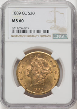 1889-CC $20 Liberty Double Eagle NGC MS60