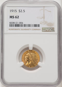 1915 $2.50 Indian Quarter Eagle NGC MS62 (769159044)