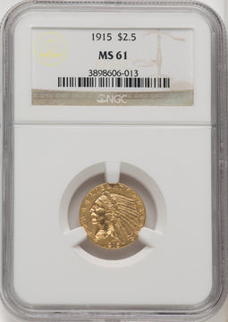 1915 $2.50 Indian Quarter Eagle NGC MS61 (506369010)