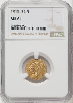1915 $2.50 Indian Quarter Eagle NGC MS61 (506369011)