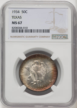 1934 50C Texas Commemorative Silver NGC MS67 (771110015)