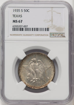 1935-S 50C Texas Commemorative Silver NGC MS67 (771120064)
