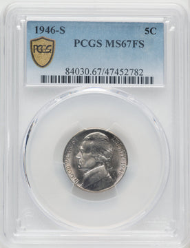 1946-S 5C FS Jefferson Nickel PCGS MS67