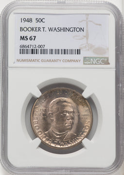 1948 50C Booker T. Washington Commemorative Silver NGC MS67 (778456001)