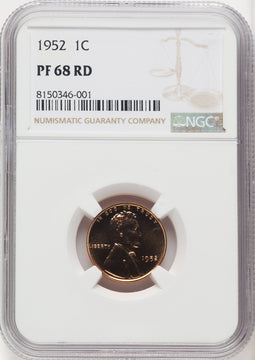 1952 1C RD Proof Lincoln Cent NGC PR68 (770694001)
