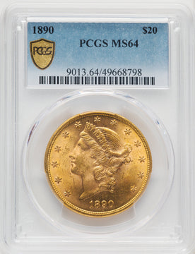 1890 $20 Liberty Double Eagle PCGS MS64