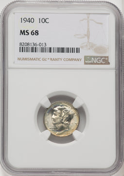 1940 10C Mercury Dime NGC MS68 (769131008)