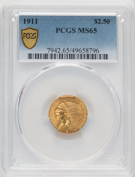 1911 $2.50 Indian Quarter Eagle PCGS MS65