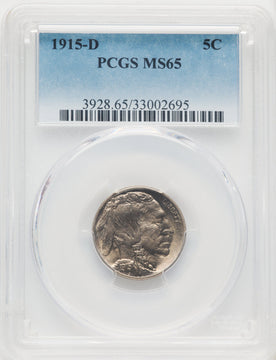 1915-D 5C Buffalo Nickel PCGS MS65