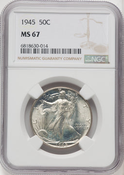 1945 50C Walking Liberty Half Dollar NGC MS67 (771528019)