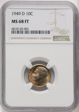 1949-D 10C FB Roosevelt Dime NGC MS68 (771528010)