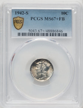 1942-S 10C FB Mercury Dime PCGS MS67+ (771528008)