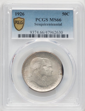 1926 50C Sesquicentennial Commemorative Silver PCGS MS66