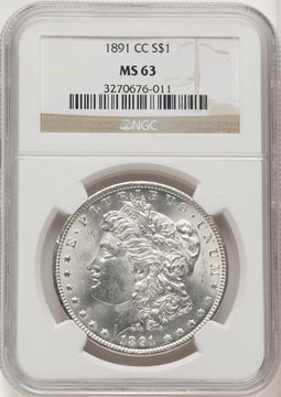 1891-CC Morgan Dollar NGC MS63 (519876052)