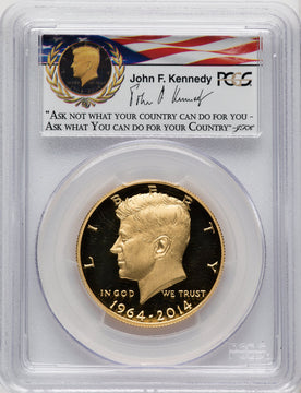 2014-W 50C Kennedy Gold 50th Anniversary First Day of Issue - Washington Proof Kennedy Half Dollar PCGS PR70 (771600002)