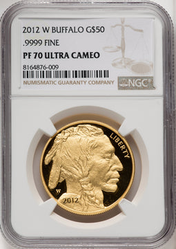 2012-W $50 One-Ounce Gold Buffalo Brown Label NGC PF70 (770533023)