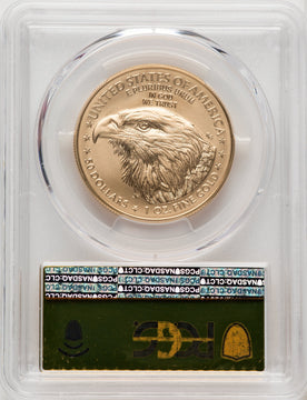 2021-W One-Ounce Gold Eagle Type Two Burnished FDI Gold Foil PCGS MS70 (771228016)