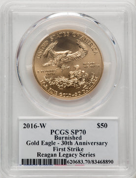 2016-W $50 One-Ounce Gold Eagle 30th Anniversary FS Michael Reagan FS Reagan Legacy Series Michael Reagan PCGS SP70