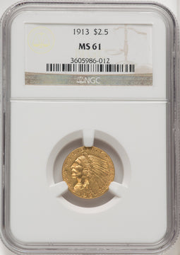 1913 $2.50 Indian Quarter Eagle NGC MS61 (506111007)