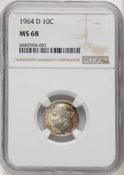 1964-D 10C Roosevelt Dime NGC MS68 (771254001)