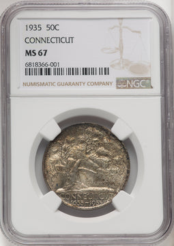 1935 50C Connecticut Commemorative Silver NGC MS67 (771249013)