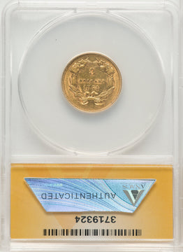 1854 $3 Three Dollar Gold Pieces ANACS XF45