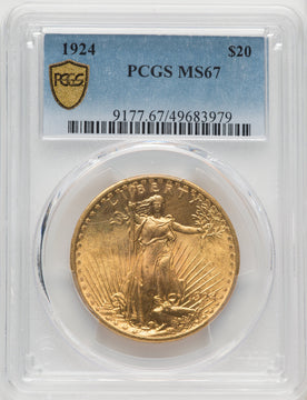 1924 $20 Saint Saint-Gaudens Double Eagle PCGS MS67 (768635004)