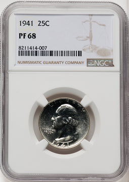 1941 25C Proof Washington Quarter NGC PR68 (771105005)
