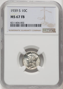 1939-S 10C FB Mercury Dime NGC MS67 (771085067)