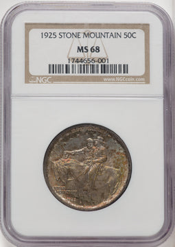 1925 50C Stone Mountain Commemorative Silver NGC MS68