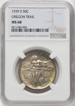 1939-S 50C Oregon Commemorative Silver NGC MS68 (766685009)