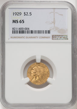 1929 $2.50 Indian Quarter Eagle NGC MS65 (768633021)