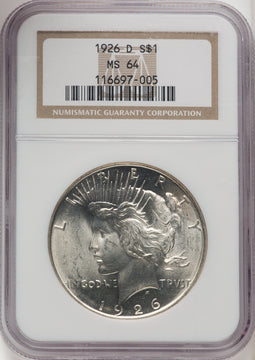 1926-D Peace Dollar NGC MS64 (771656053)