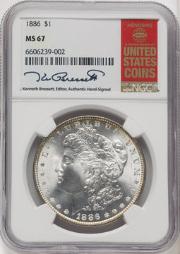 1886 Kenneth Bressett Red Book Morgan Dollar NGC MS67