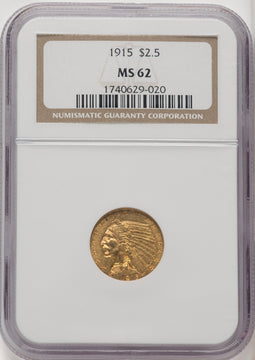1915 $2.50 Indian Quarter Eagle NGC MS62 (506444089)