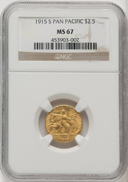 1915-S $2.50 Panama-Pacific Quarter Eagle Commemorative Gold NGC MS67 (771152005)