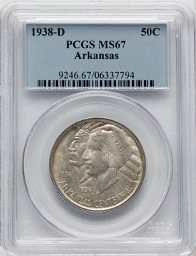 1938-D 50C Arkansas Commemorative Silver PCGS MS67