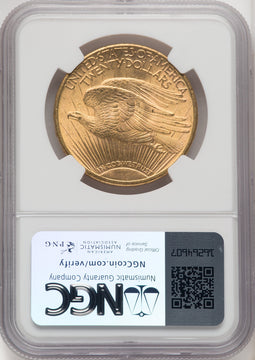 1911-S $20 Brown Label Saint-Gaudens Double Eagle NGC MS66