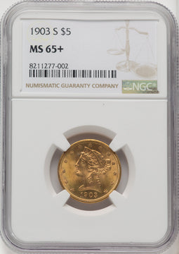 1903-S $5 Liberty Half Eagle NGC MS65+