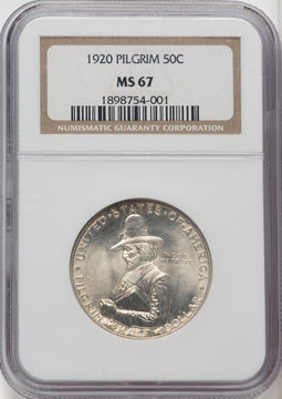 1920 50C Pilgrim Commemorative Silver NGC MS67 (770954019)